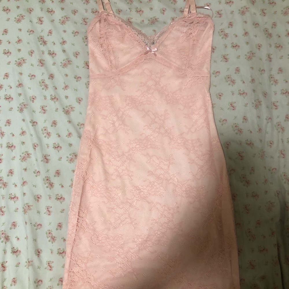 NWOT Streetwear Society Blush Pink Lace Slip Dress